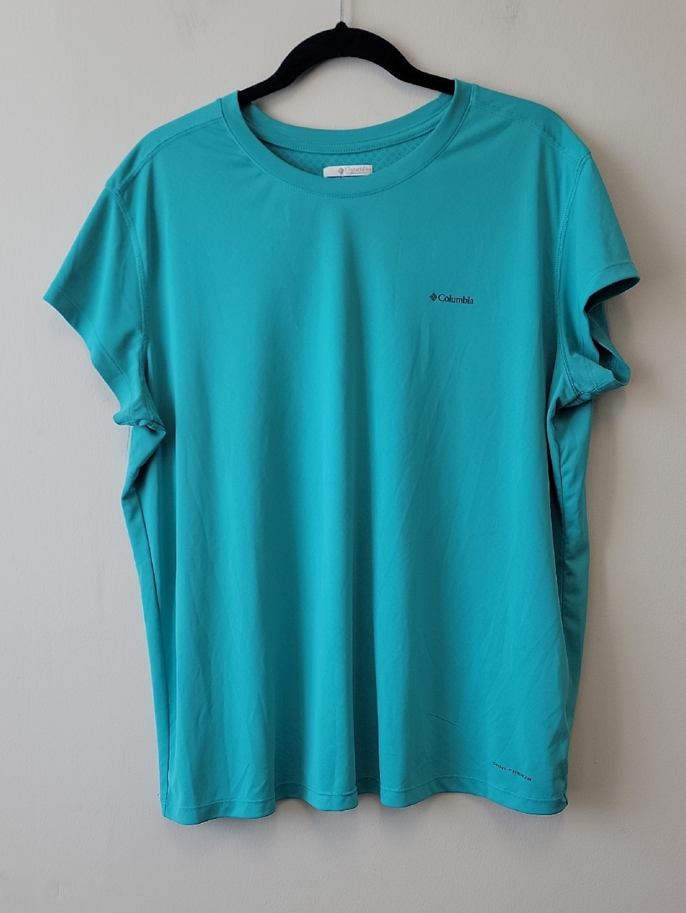 Columbia Omni Freeze Turquoise Short Sleeve Plus Size Performance Tee